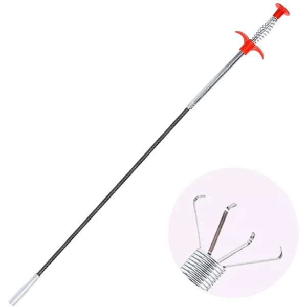 Generic Metal Wire Brush Hand Kitchen Sink Cleaning Hook Sewer Dredging Device Spring Pipe Hair Dredging Tool (Color: Assorted)