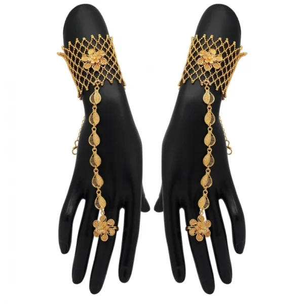 Generic Women's Gold Plated Hathphool Adjustable Chain