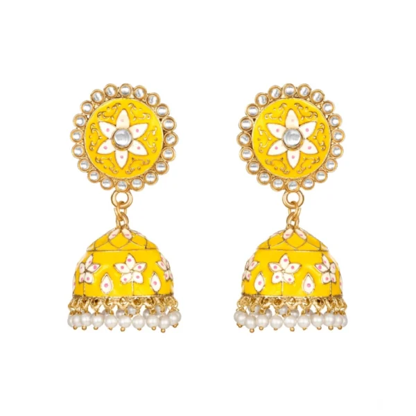 Generic Women's Rose Gold Plated Alloy Earrings (Yellow)
