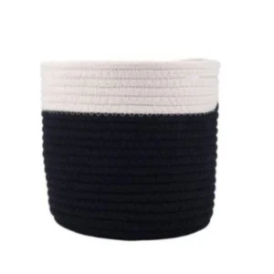 Generic Cotton Flower Pot (White Black)